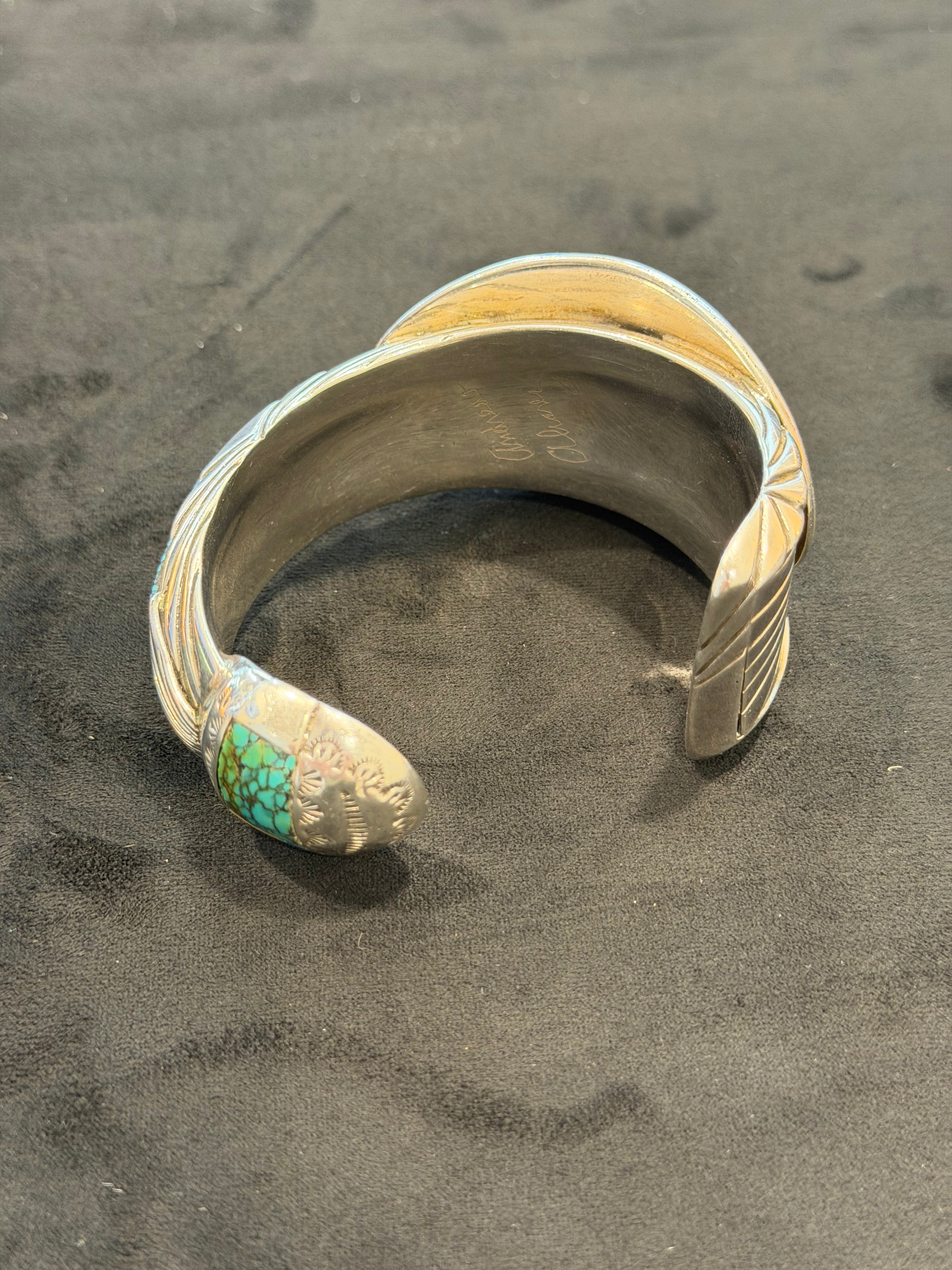 Silver and Turquoise Native Cuff