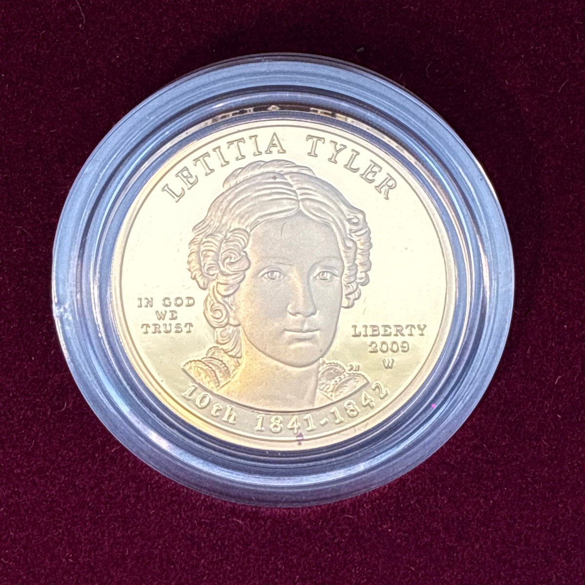 2009 First Spouse Letitia Tyler Proof Gold Coin (w/Box & COA)