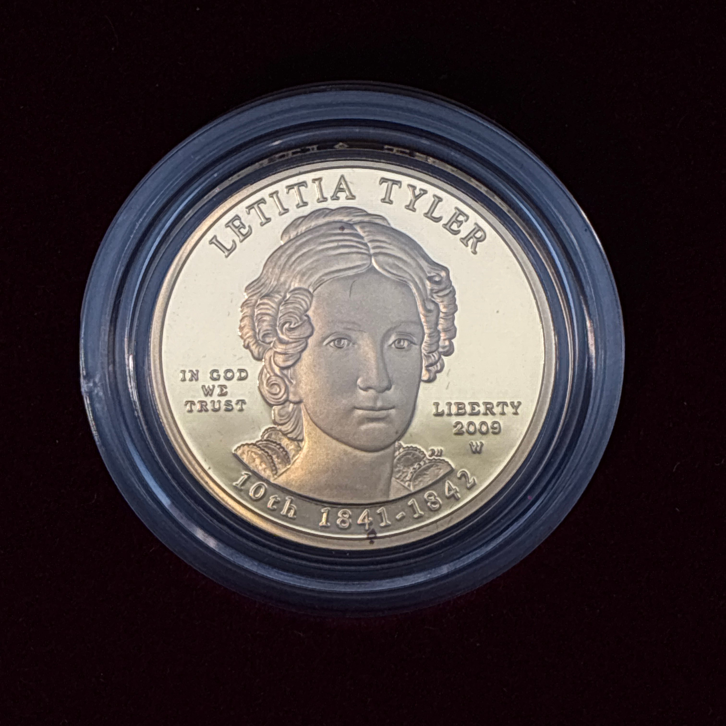 2009 First Spouse Letitia Tyler Proof Gold Coin (w/Box & COA)