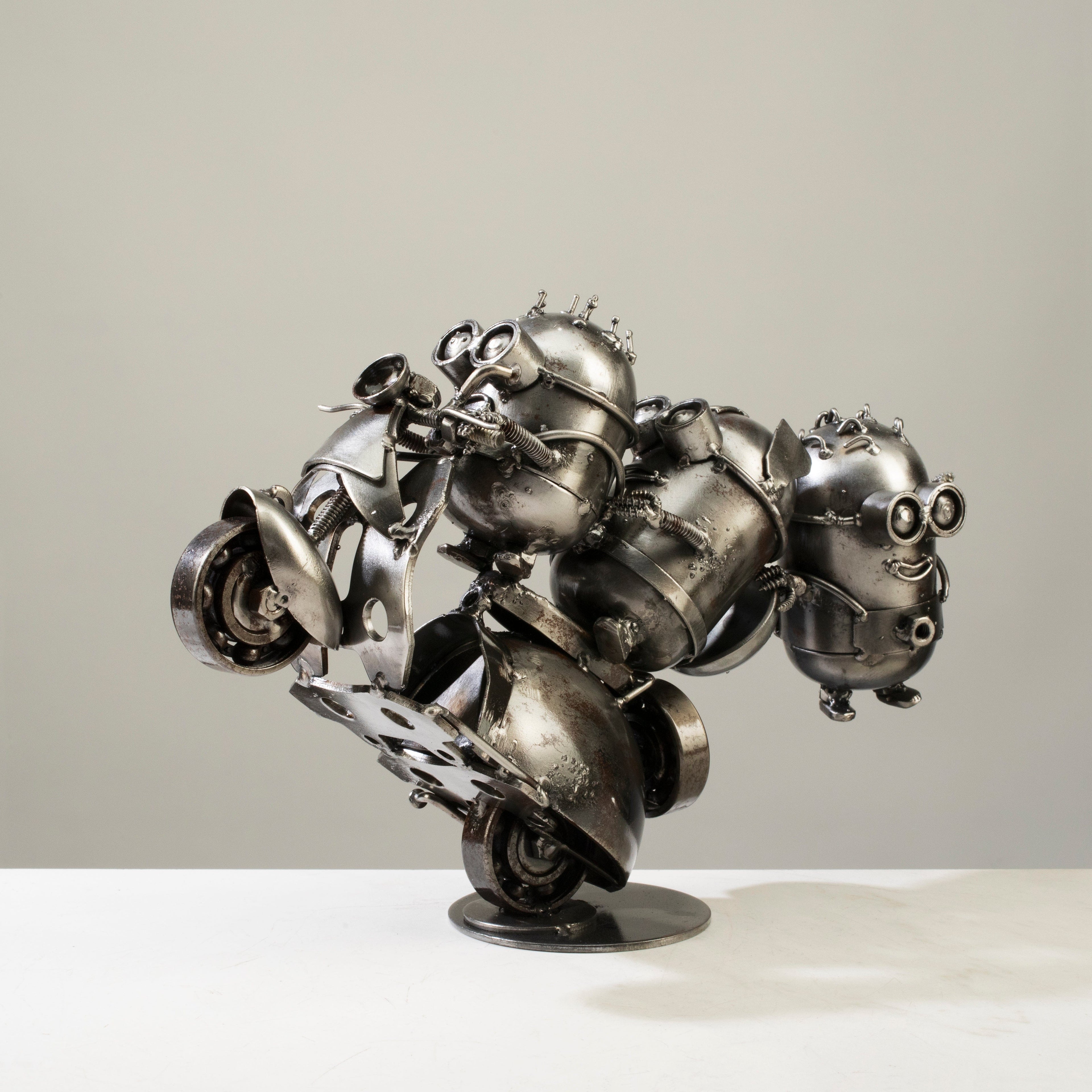 Alexander Kalifano Recycled Metal Art Minion Party Moped Inspired Recycled Metal Sculpture RMS-1200MP-N