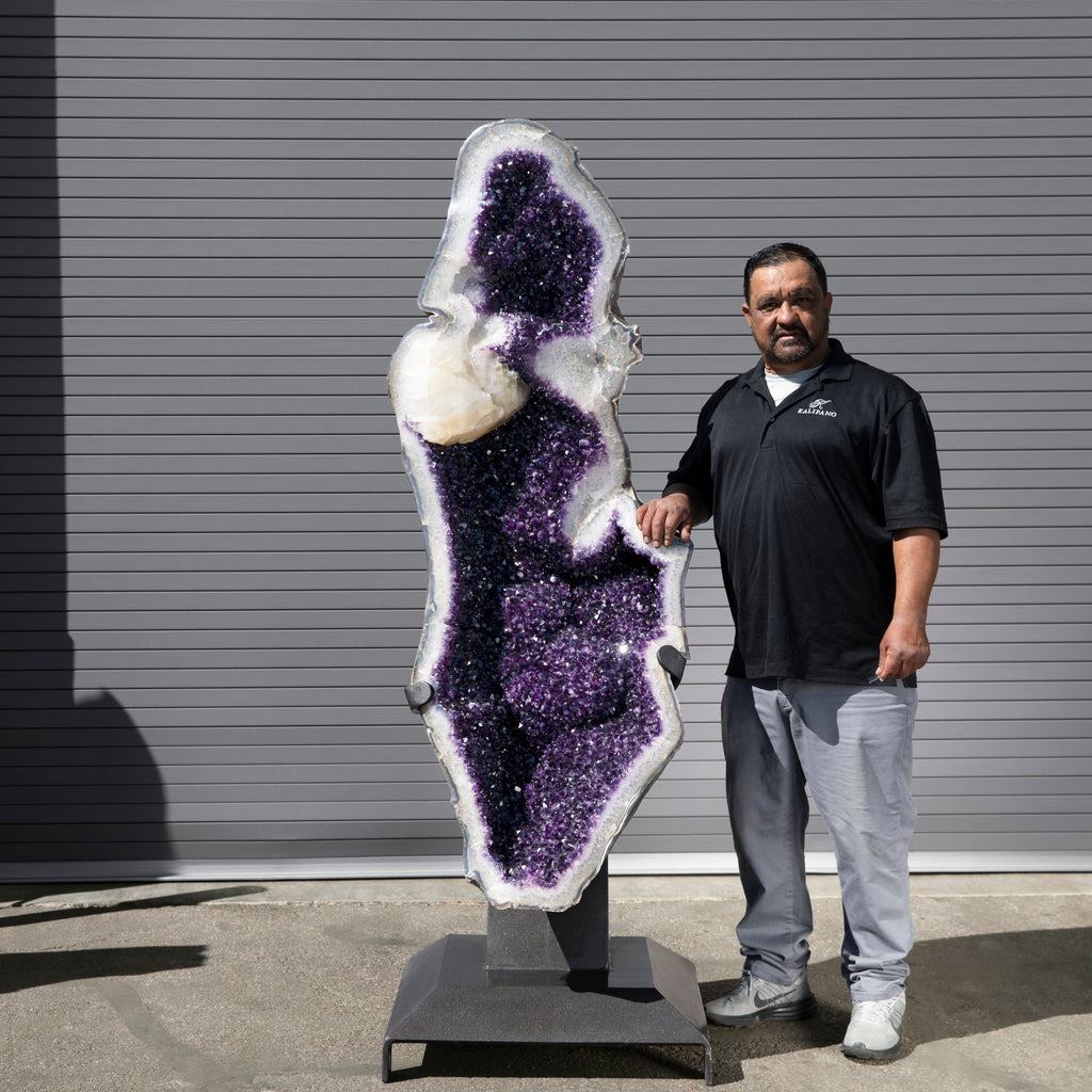 Kalifano Amethyst Amethyst Geode on Custom Stand from Uruguay - 77 in / 1,012 lbs UAG250000.002