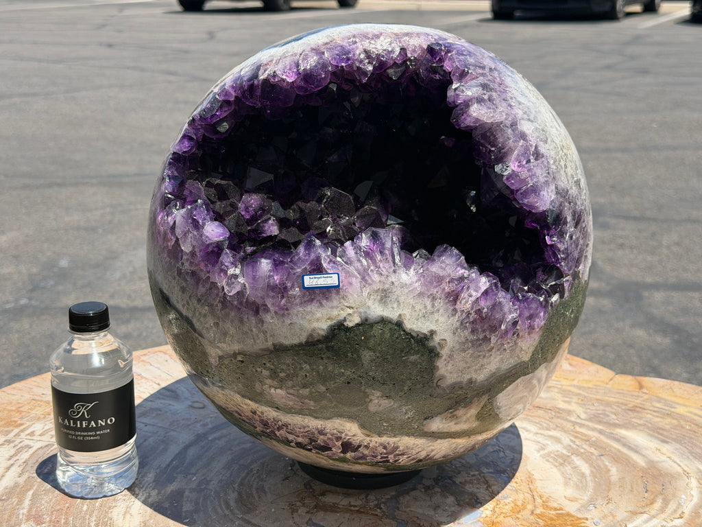 Kalifano Amethyst Natural Brazilian Amethyst Sphere Geode Specimen - 14.5" / 105 lbs AS48000.001