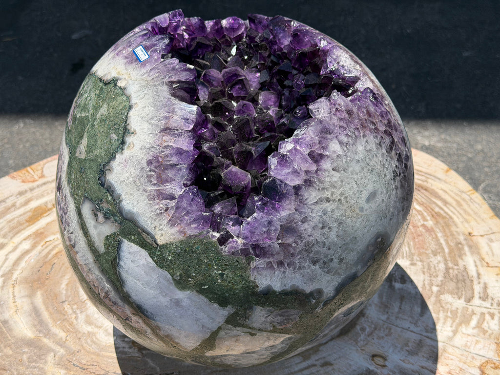 Kalifano Amethyst Natural Brazilian Amethyst Sphere Geode Specimen - 14.5" / 105 lbs AS48000.001