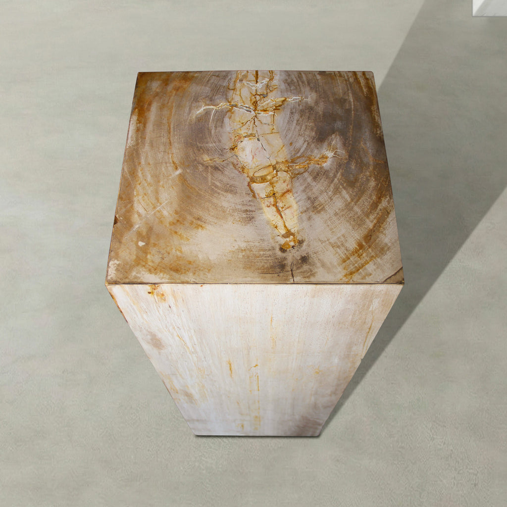 Kalifano Petrified Wood Natural Petrified Wood Hollow Square Pedestal from Indonesia - 39" / 168 lbs PWP8000.043