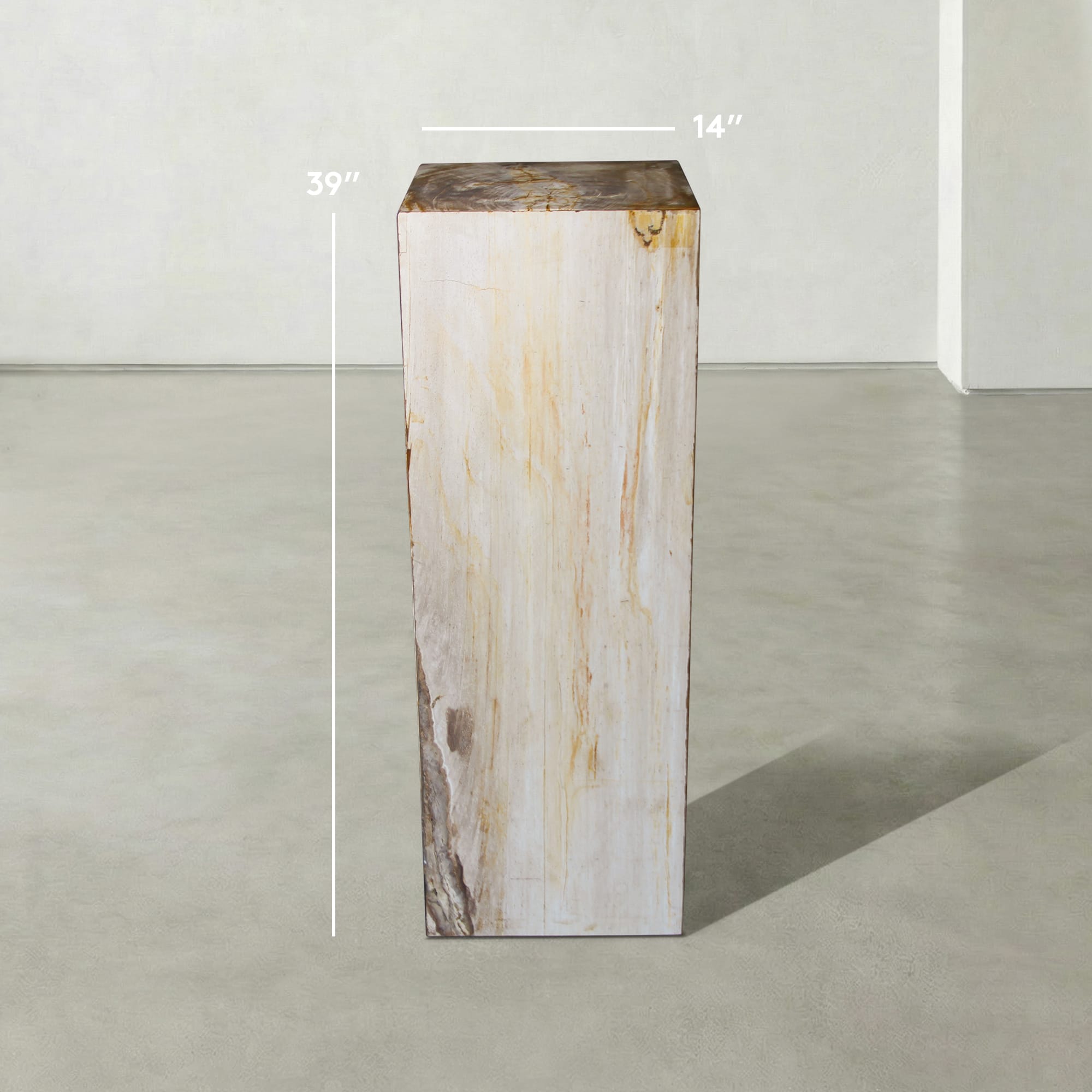 Kalifano Petrified Wood Natural Petrified Wood Hollow Square Pedestal from Indonesia - 39" / 168 lbs PWP8000.043