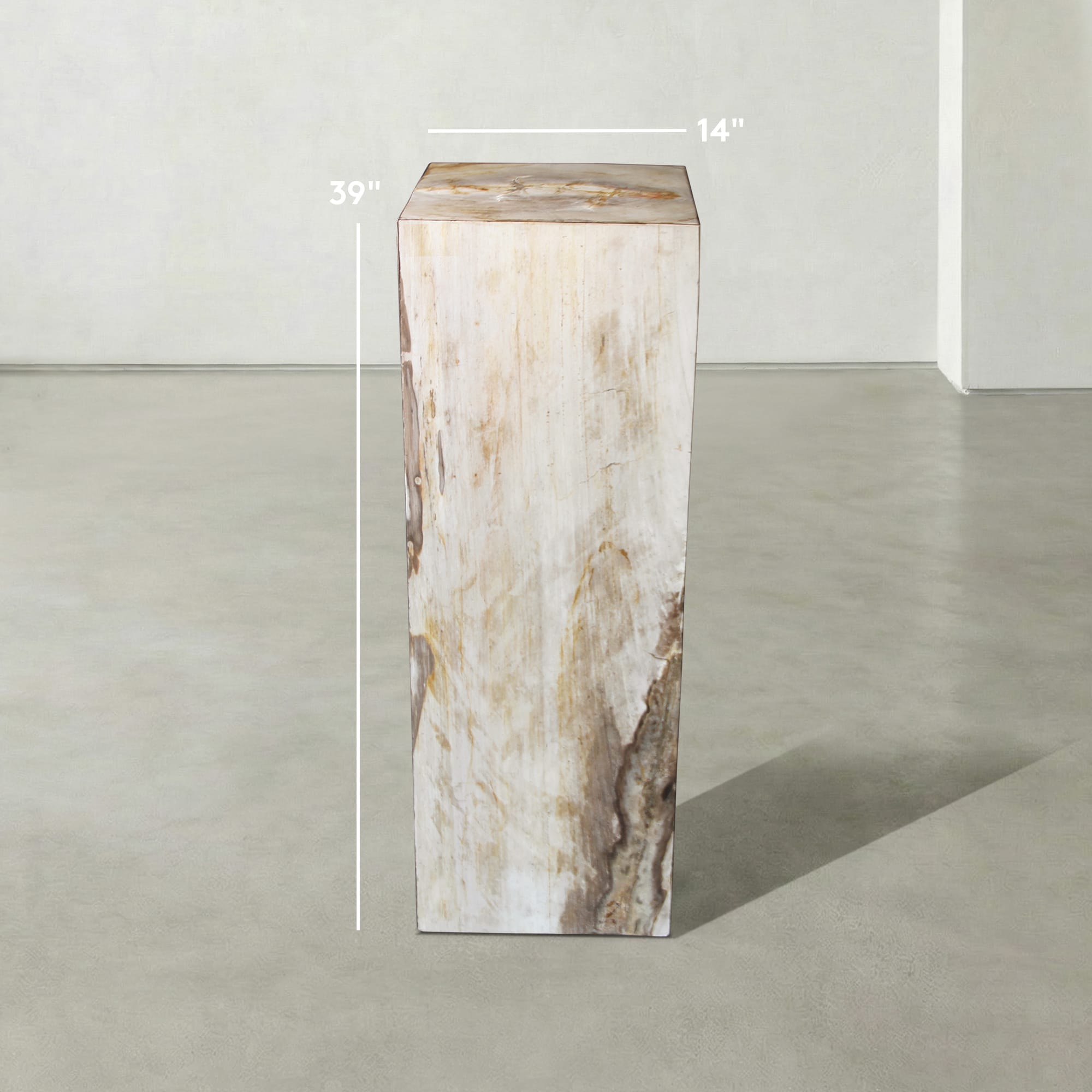 Kalifano Petrified Wood Natural Petrified Wood Hollow Square Pedestal from Indonesia - 39" / 168 lbs PWP8000.044