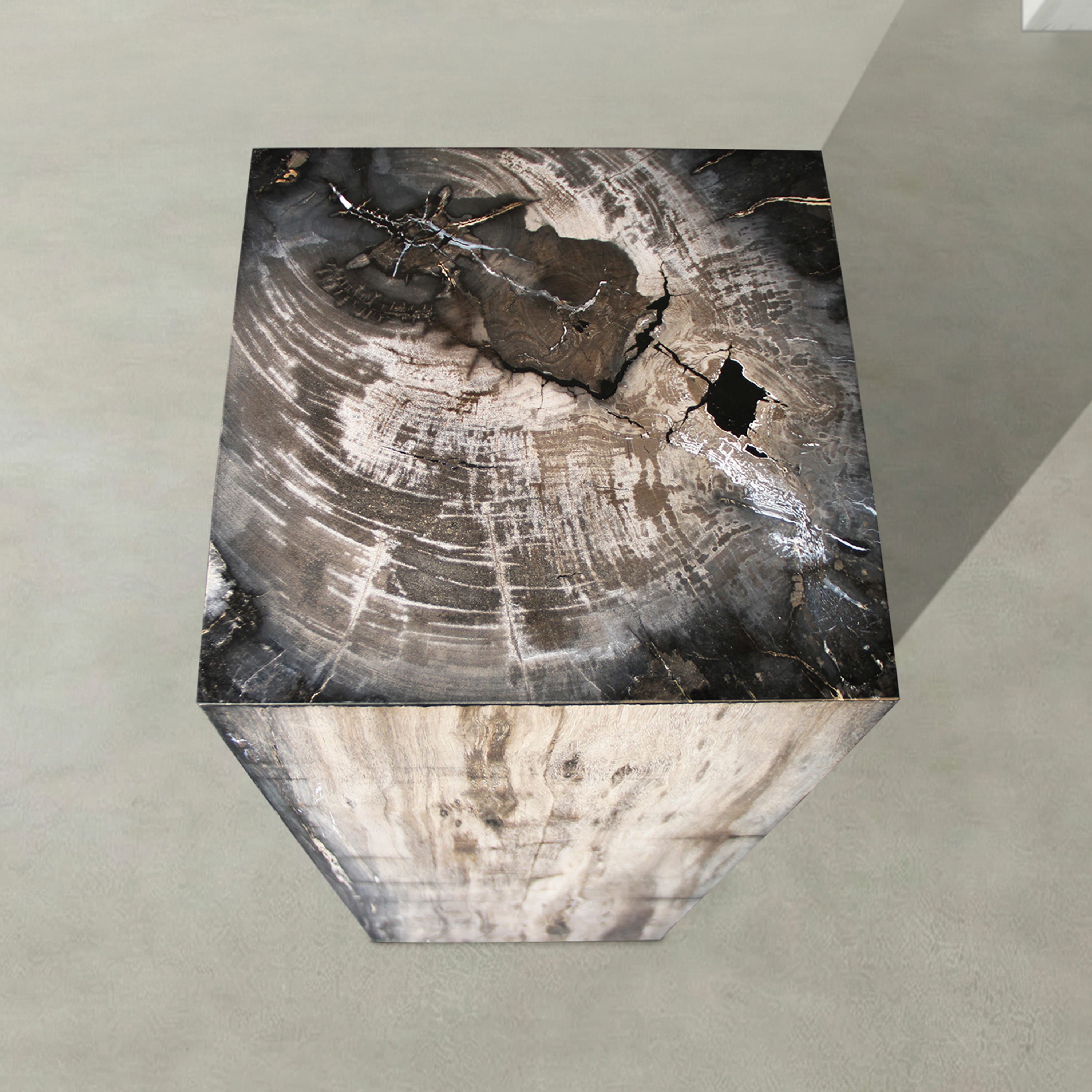 Kalifano Petrified Wood Natural Petrified Wood Hollow Square Pedestal from Indonesia - 39" / 174 lbs PWP8000.062