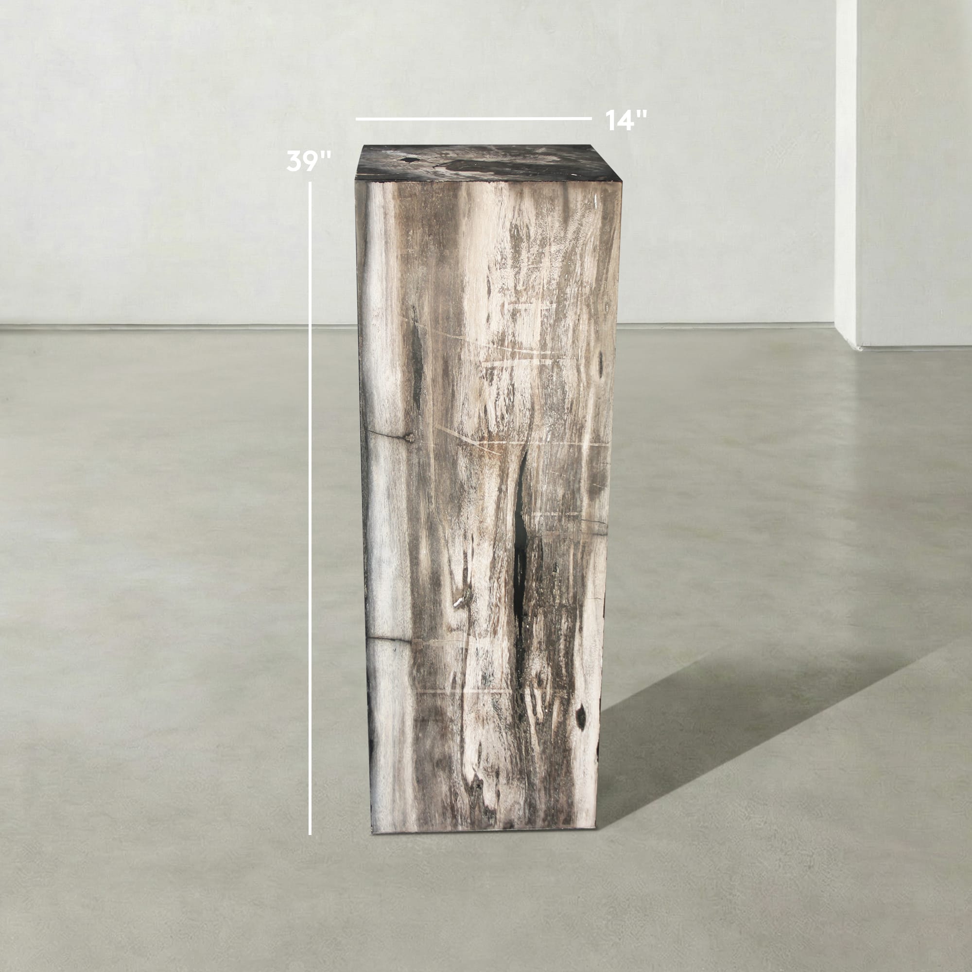 Kalifano Petrified Wood Natural Petrified Wood Hollow Square Pedestal from Indonesia - 39" / 174 lbs PWP8000.062