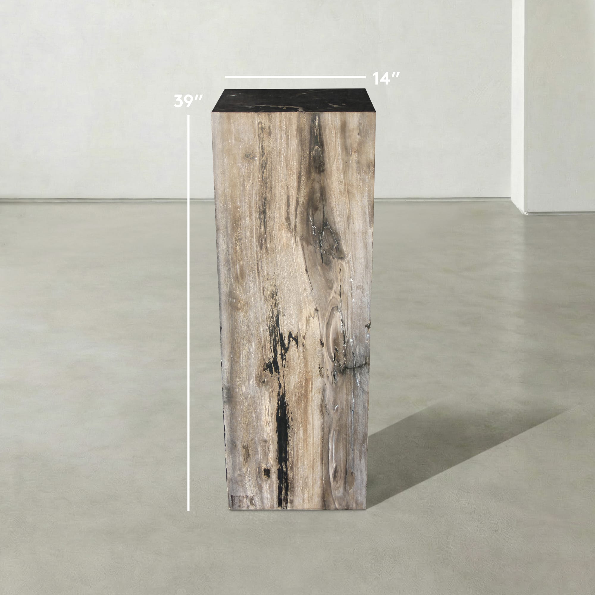 Kalifano Petrified Wood Natural Petrified Wood Hollow Square Pedestal from Indonesia - 39" / 190 lbs PWP8000.063