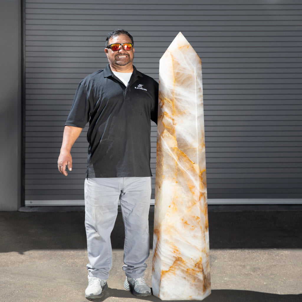 Kalifano Quartz Natural Hematoid Quartz Obelisk 67" / 482 lbs QC120000.004