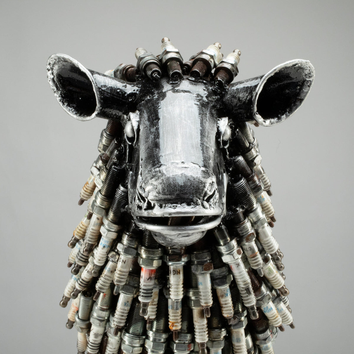 Kalifano Recycled Metal Art 17" Spark Plug Small Sheep (500+) Recycled Metal Sculpture RMS-SS-P
