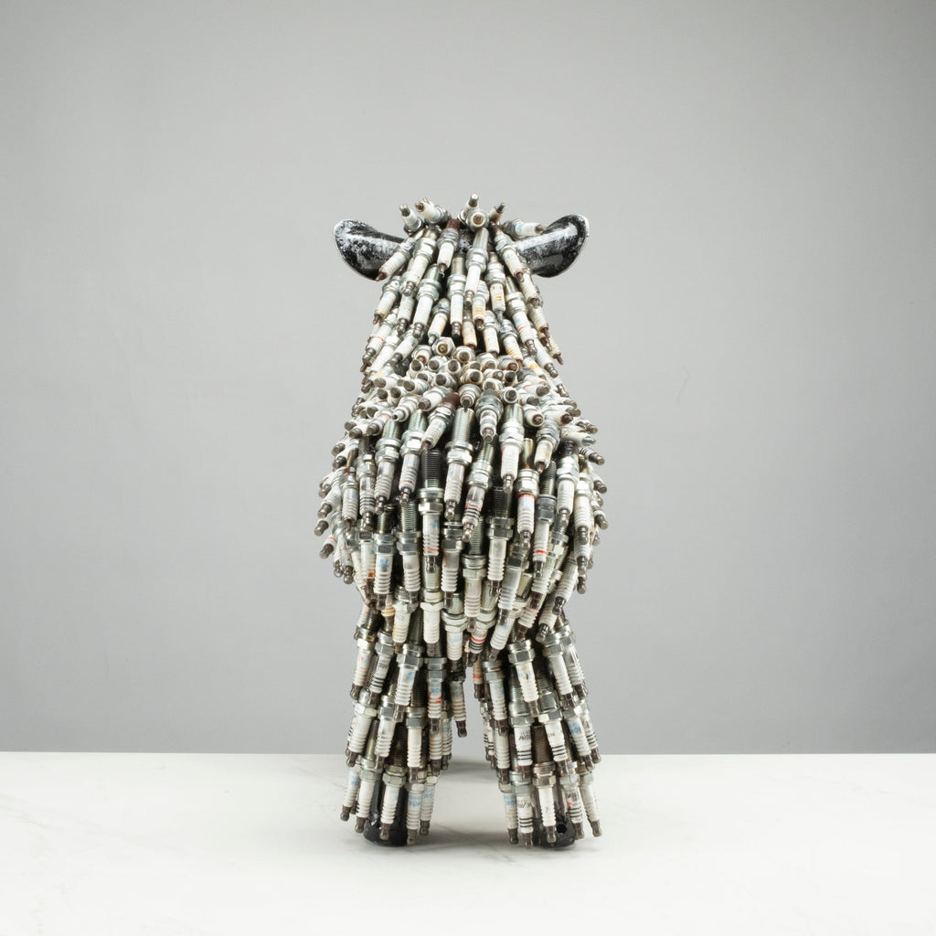 Kalifano Recycled Metal Art 17" Spark Plug Small Sheep (500+) Recycled Metal Sculpture RMS-SS-P