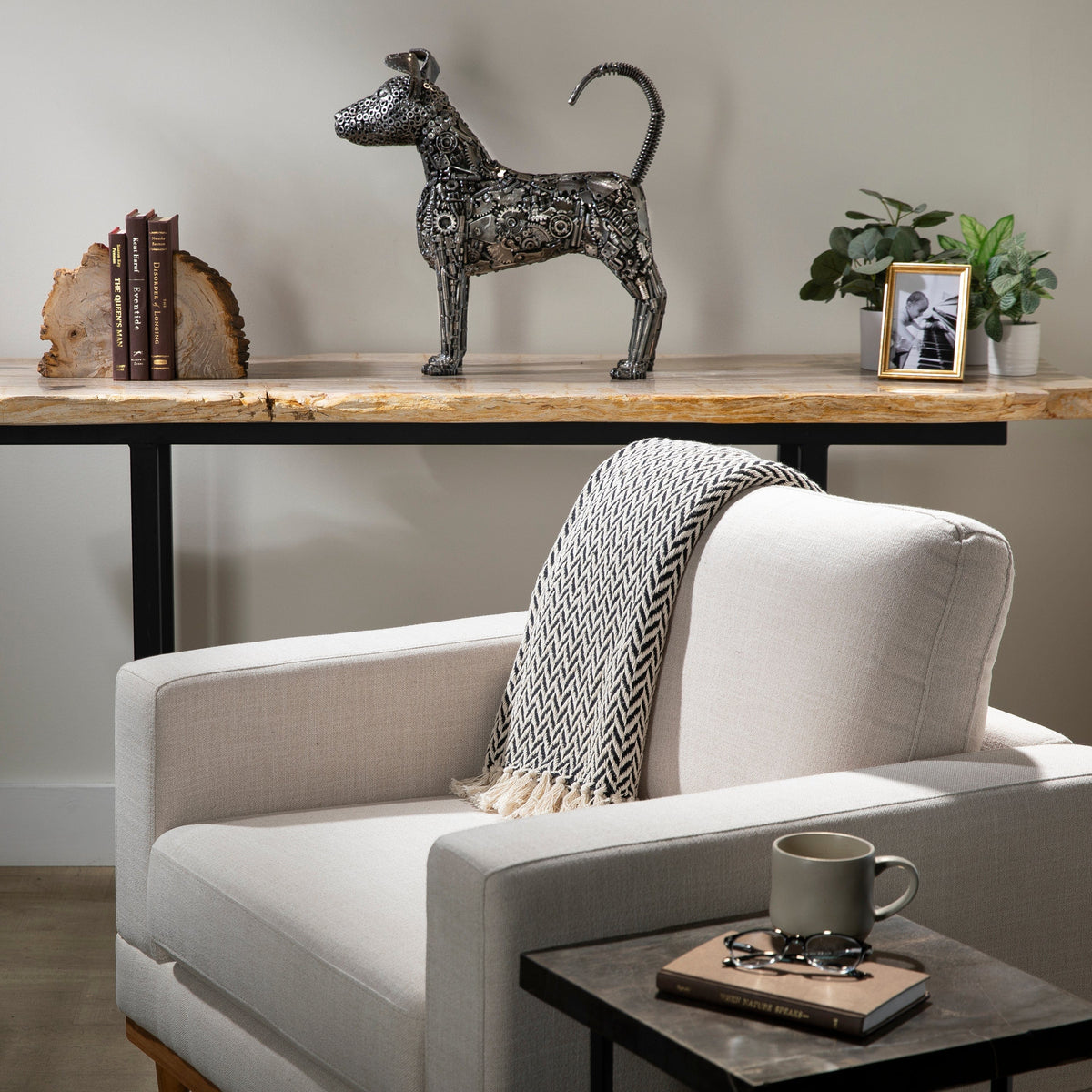 KALIFANO Recycled Metal Art 20" Bull Terrier Dog Recycled Metal Art Sculpture RMS-BT50x48-PK