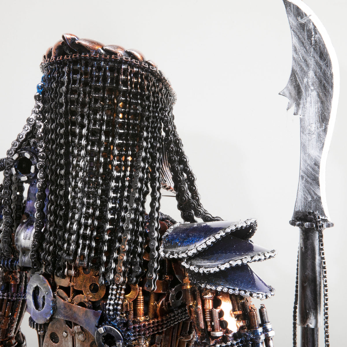 Kalifano Recycled Metal Art 43" Predator Inspired Recycled Metal Sculpture RMS-PRED110-P
