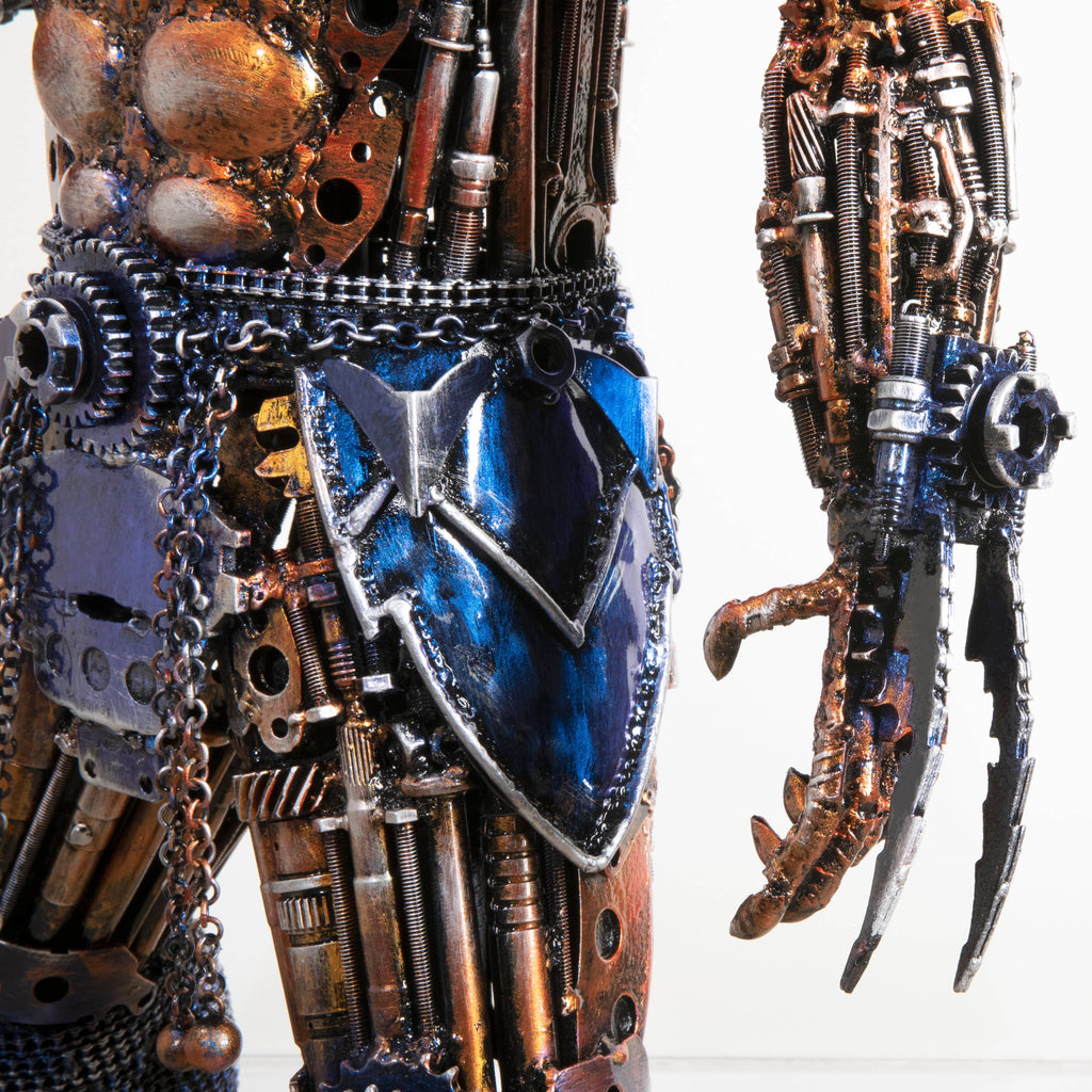 Kalifano Recycled Metal Art 43" Predator Inspired Recycled Metal Sculpture RMS-PRED110-P