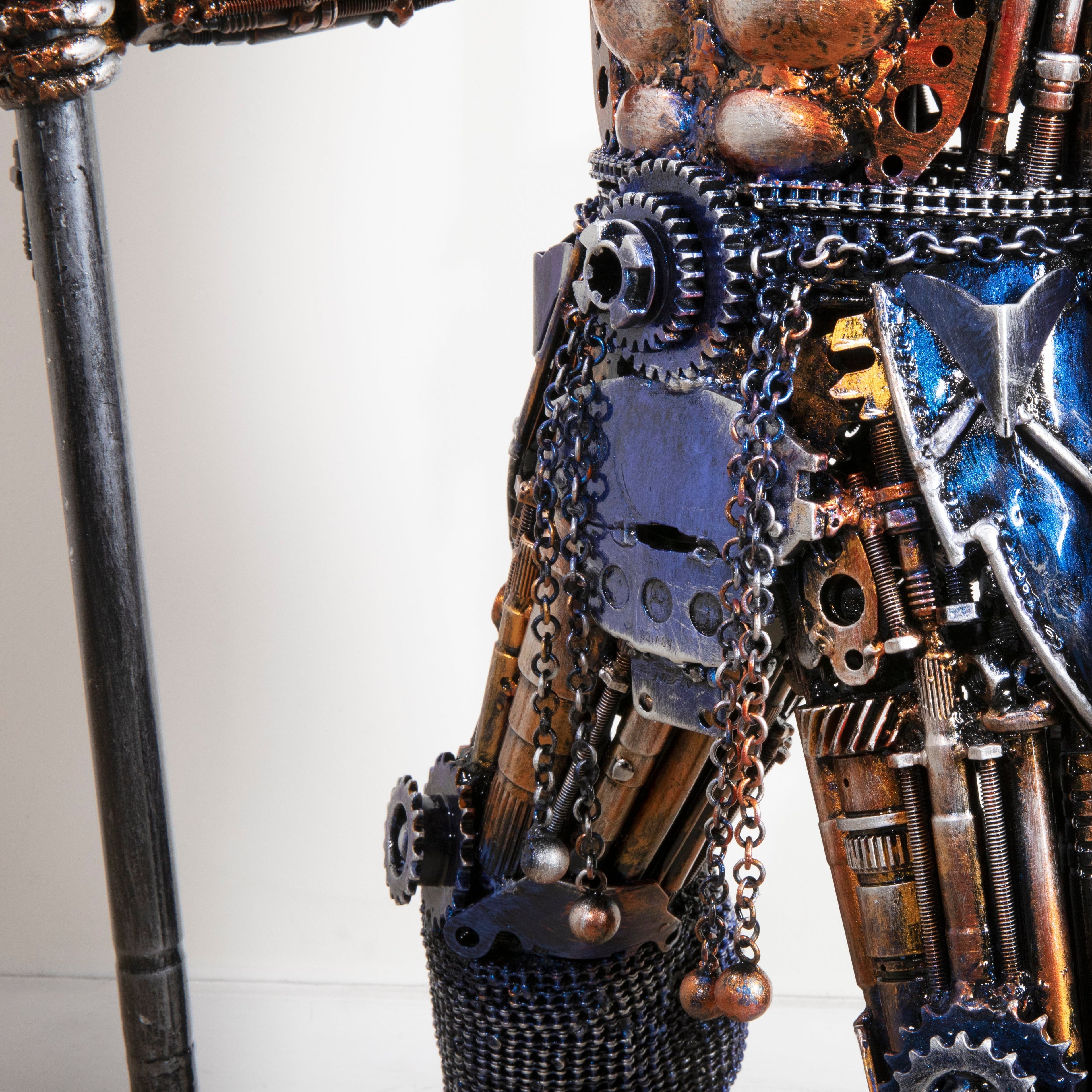 Kalifano Recycled Metal Art 43" Predator Inspired Recycled Metal Sculpture RMS-PRED110-P
