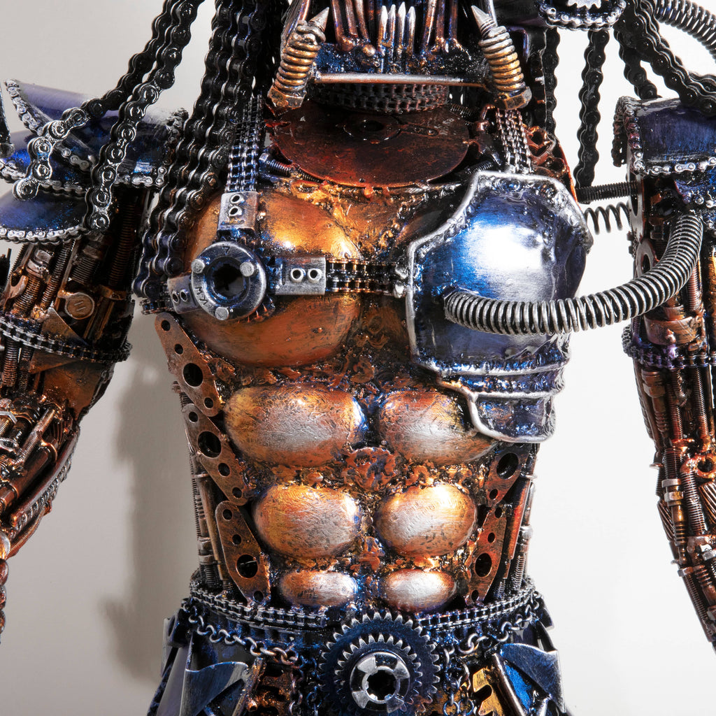 Kalifano Recycled Metal Art 43" Predator Inspired Recycled Metal Sculpture RMS-PRED110-P