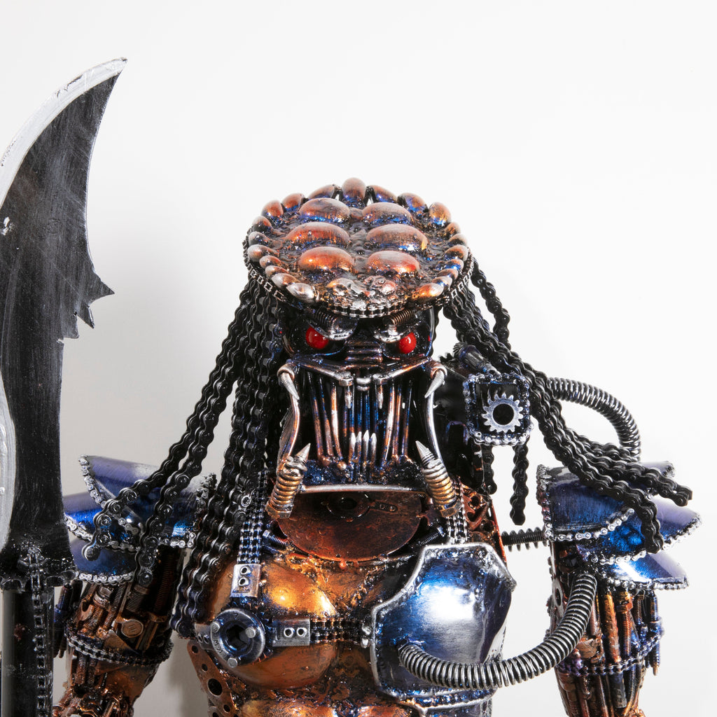 Kalifano Recycled Metal Art 43" Predator Inspired Recycled Metal Sculpture RMS-PRED110-P