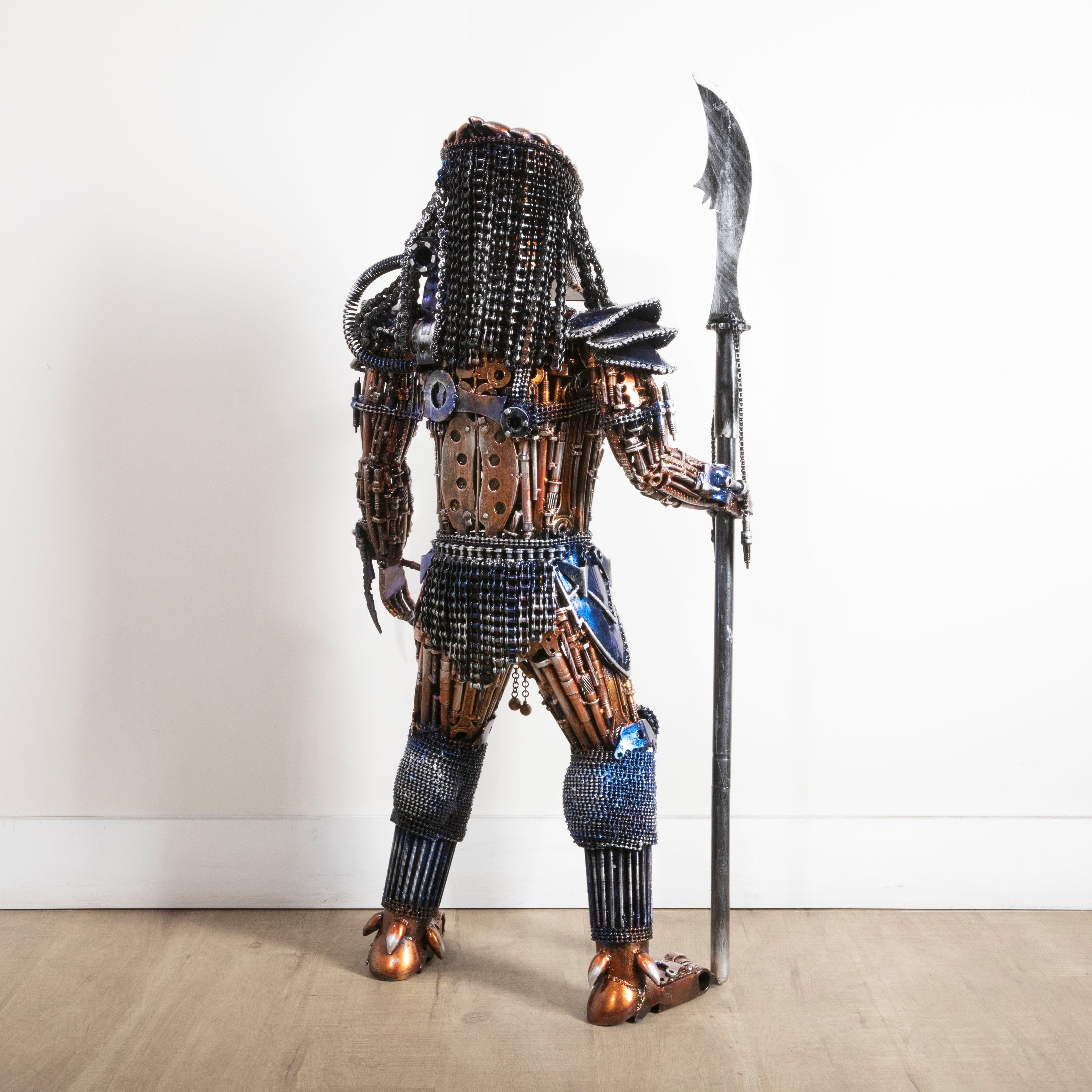 Kalifano Recycled Metal Art 43" Predator Inspired Recycled Metal Sculpture RMS-PRED110-P