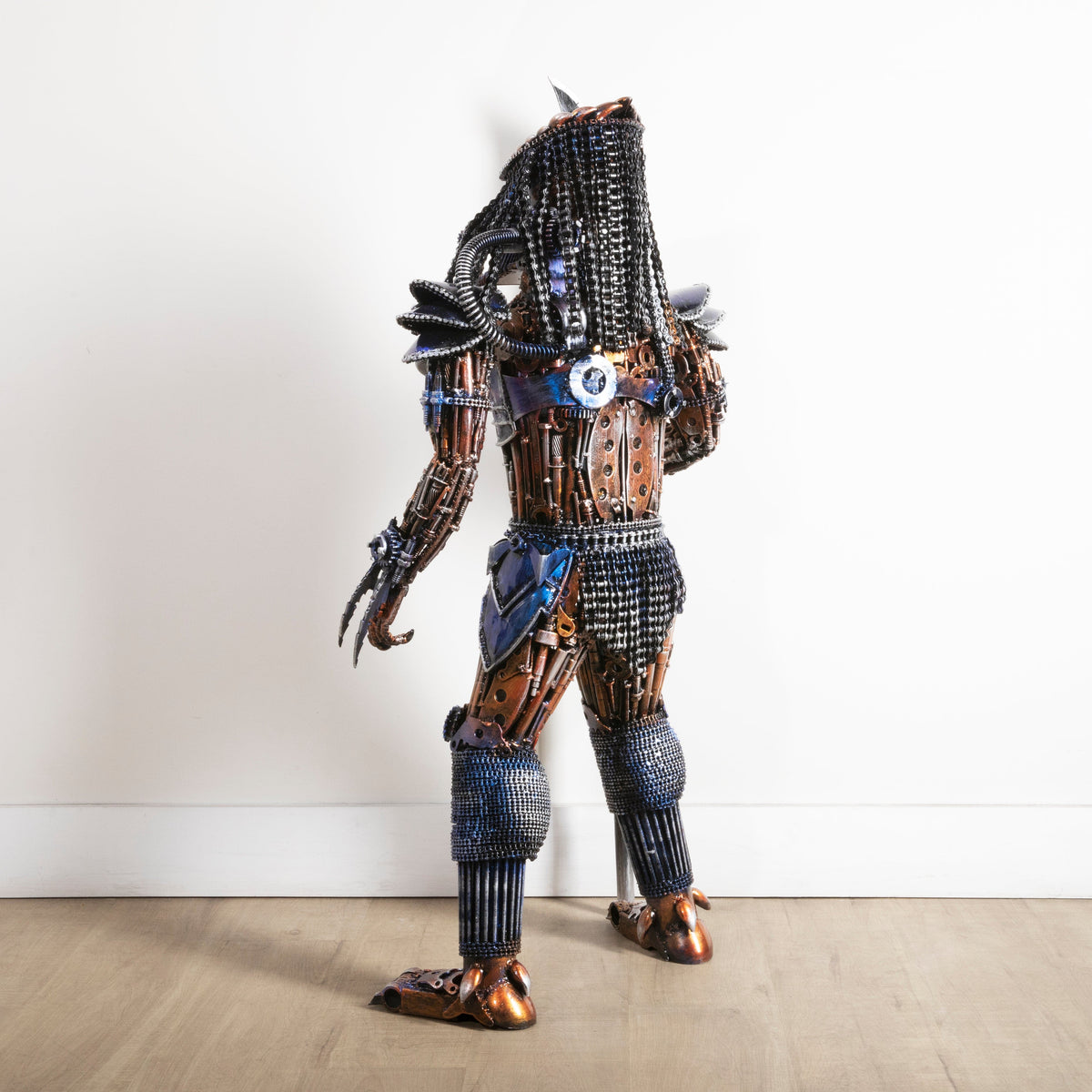 Kalifano Recycled Metal Art 43" Predator Inspired Recycled Metal Sculpture RMS-PRED110-P
