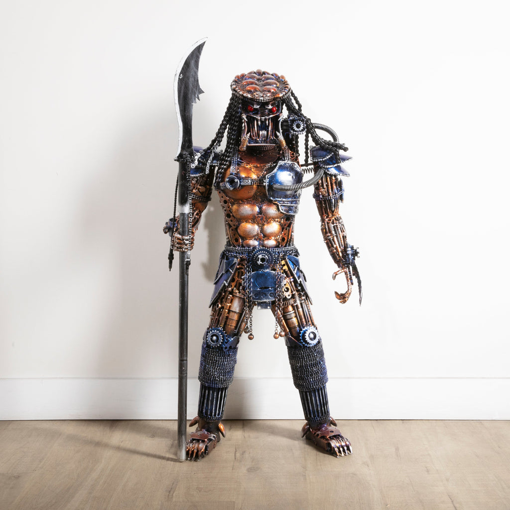 Kalifano Recycled Metal Art 43" Predator Inspired Recycled Metal Sculpture RMS-PRED110-P