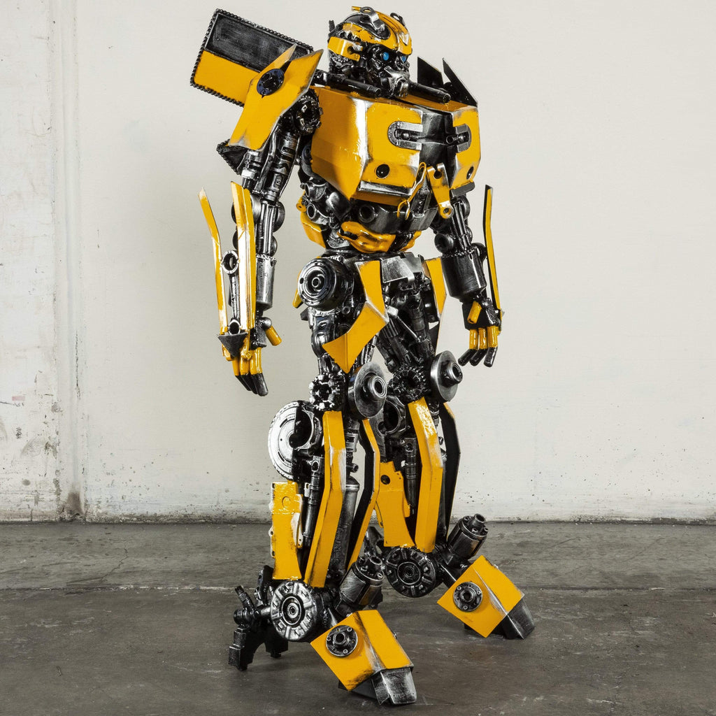 Kalifano Recycled Metal Art 44" Bumblebee Inspired Recycled Metal Art Sculpture RMS-BB110-P