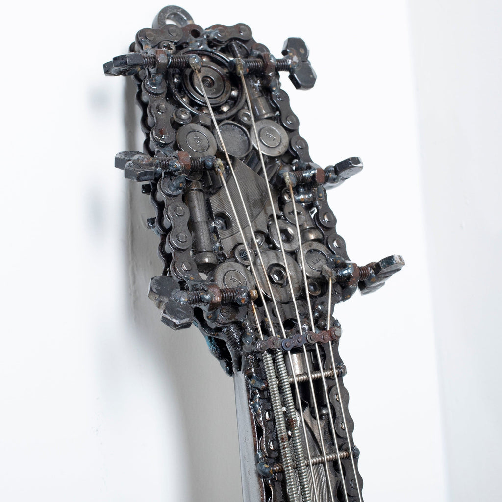 KALIFANO Recycled Metal Art 48" Guitar Inspired Recycled Metal Art Sculpture RMS-GT123-PK