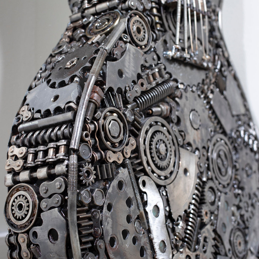 KALIFANO Recycled Metal Art 48" Guitar Inspired Recycled Metal Art Sculpture RMS-GT123-PK