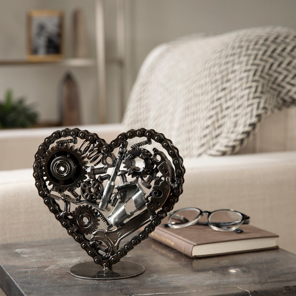 Kalifano Recycled Metal Art 8" Heart Recycled Metal Art RMS-450HR-N