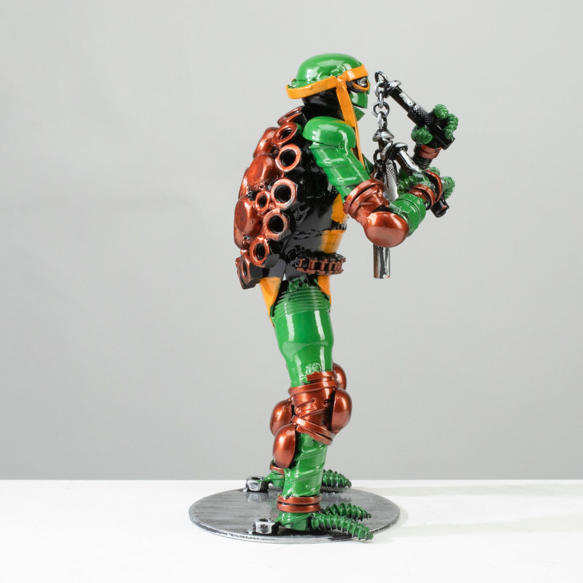 Kalifano Recycled Metal Art 9.5" Michelangelo Ninja Turtle Inspired Recycled Metal Sculpture RMS-600NTM-N
