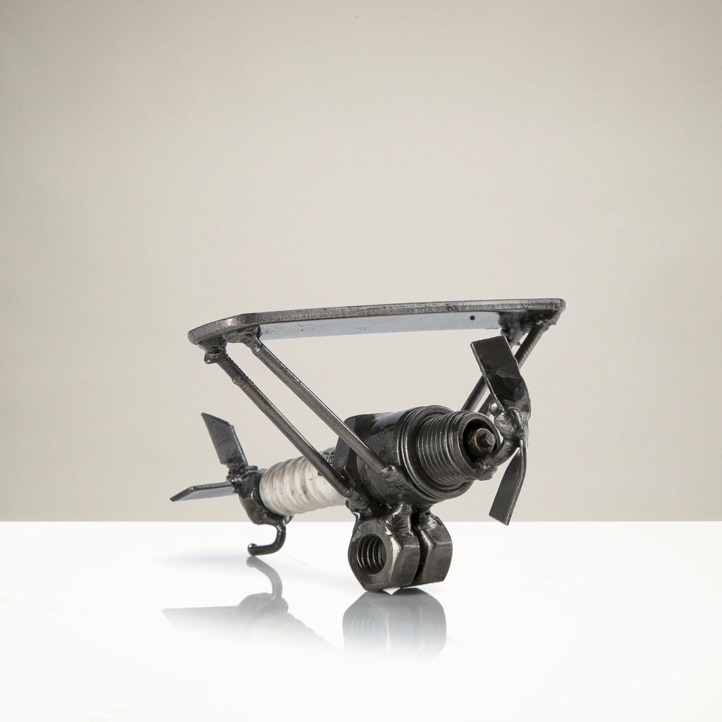Kalifano Recycled Metal Art Airplane Inspired Recycled Metal Sculpture RMS-100PL-N