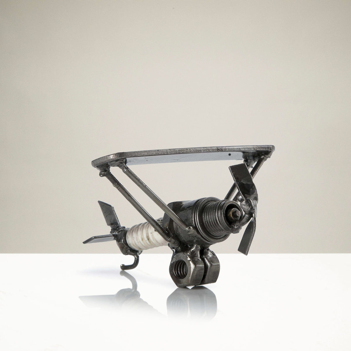 Kalifano Recycled Metal Art Airplane Inspired Recycled Metal Sculpture RMS-100PL-N