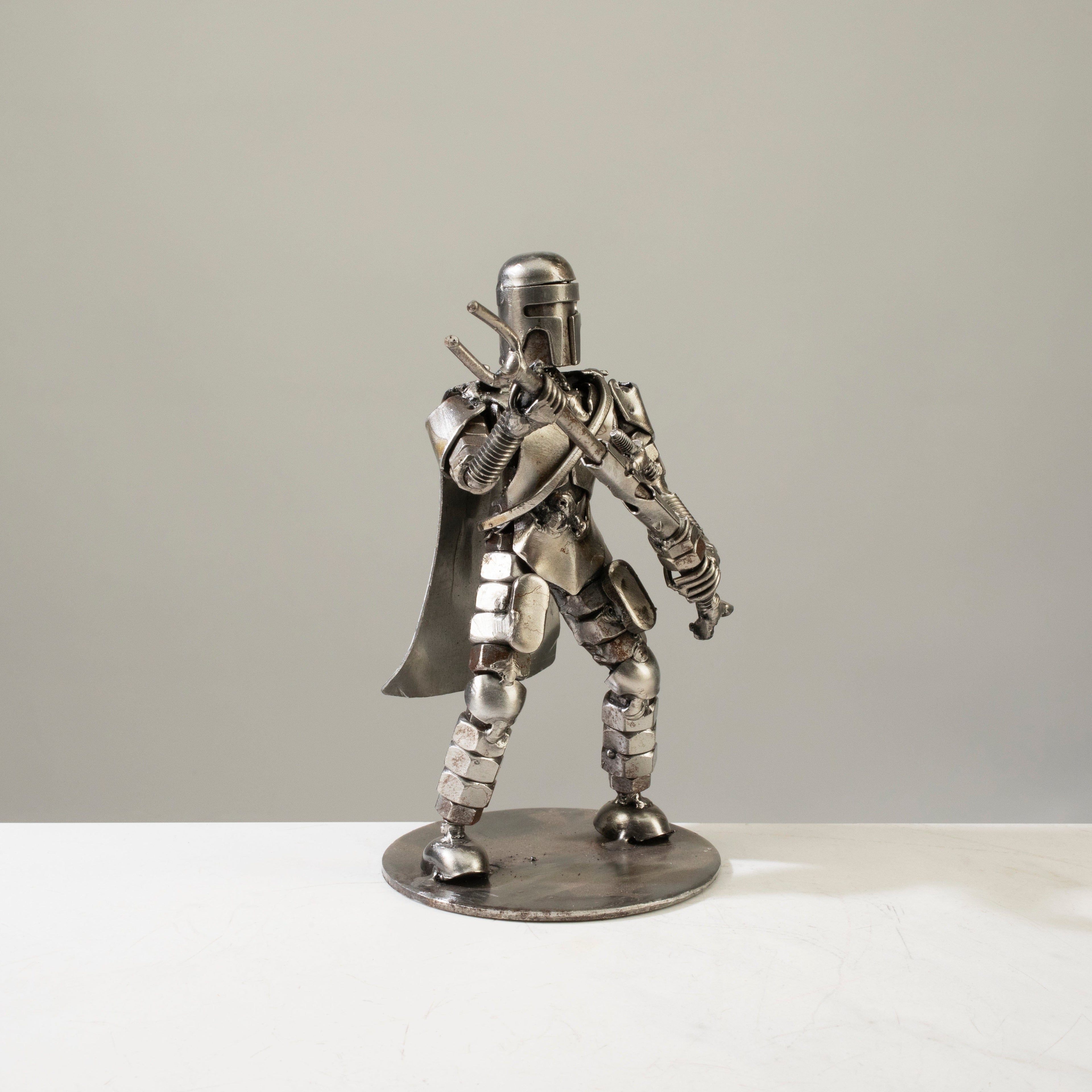 Kalifano Recycled Metal Art Mandalorian Inspired Recycled Metal Sculpture RMS-300MD-N