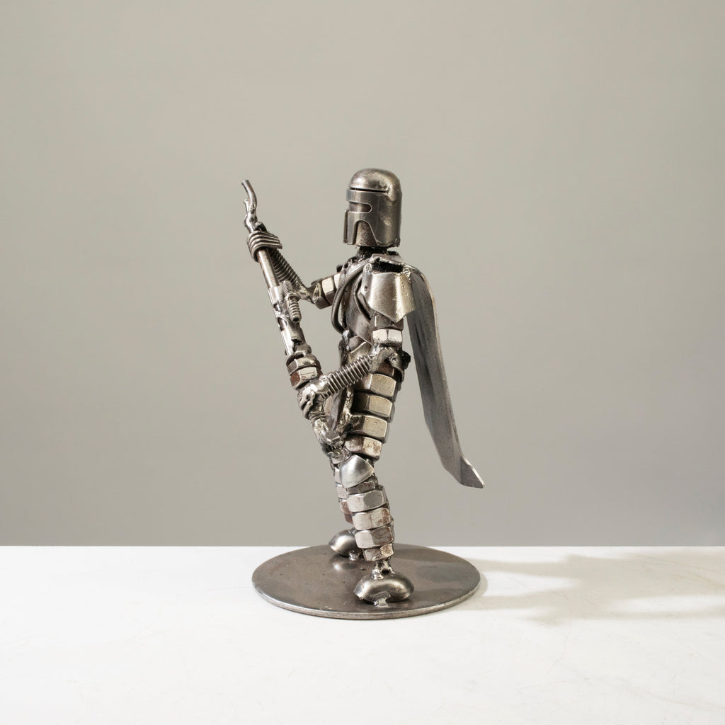 Kalifano Recycled Metal Art Mandalorian Inspired Recycled Metal Sculpture RMS-300MD-N