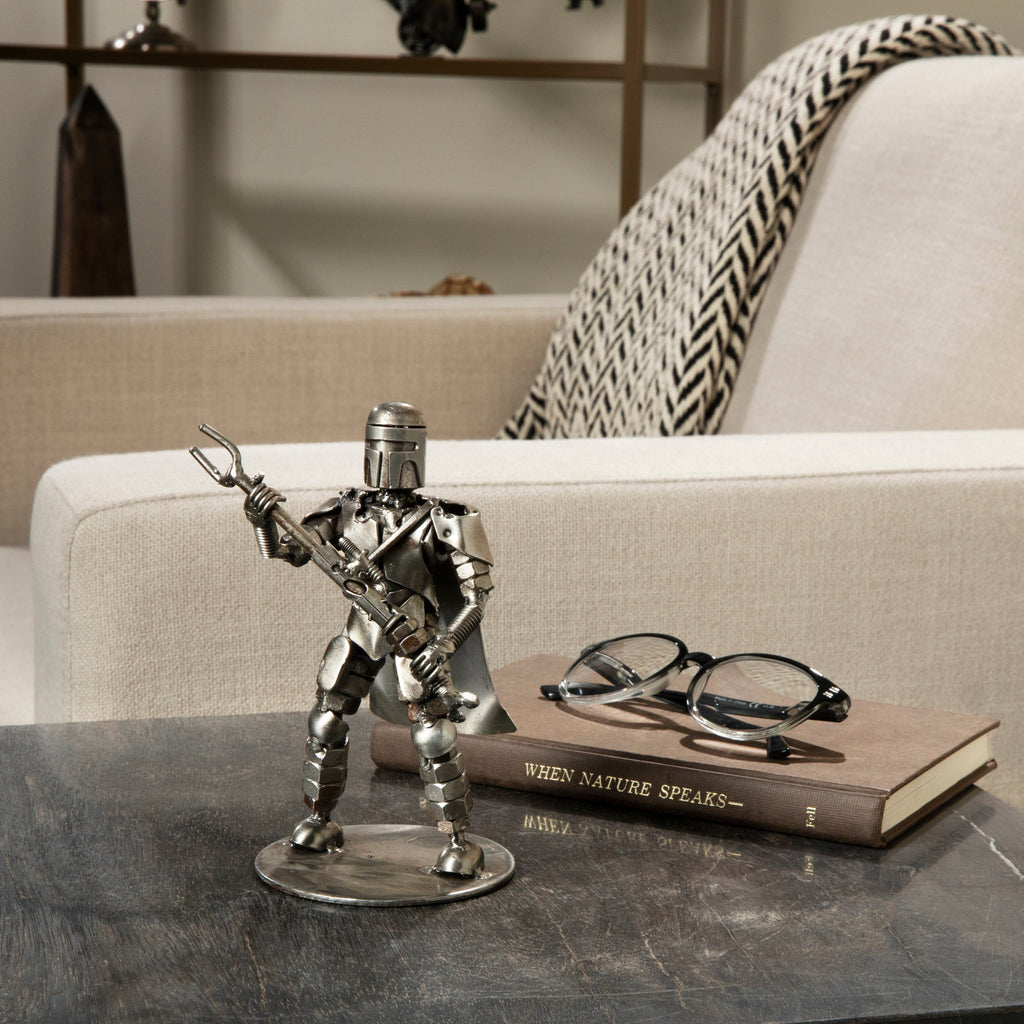 Kalifano Recycled Metal Art Mandalorian Inspired Recycled Metal Sculpture RMS-300MD-N
