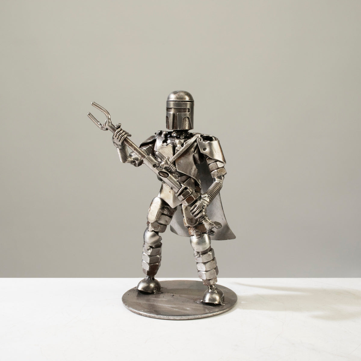 Kalifano Recycled Metal Art Mandalorian Inspired Recycled Metal Sculpture RMS-300MD-N