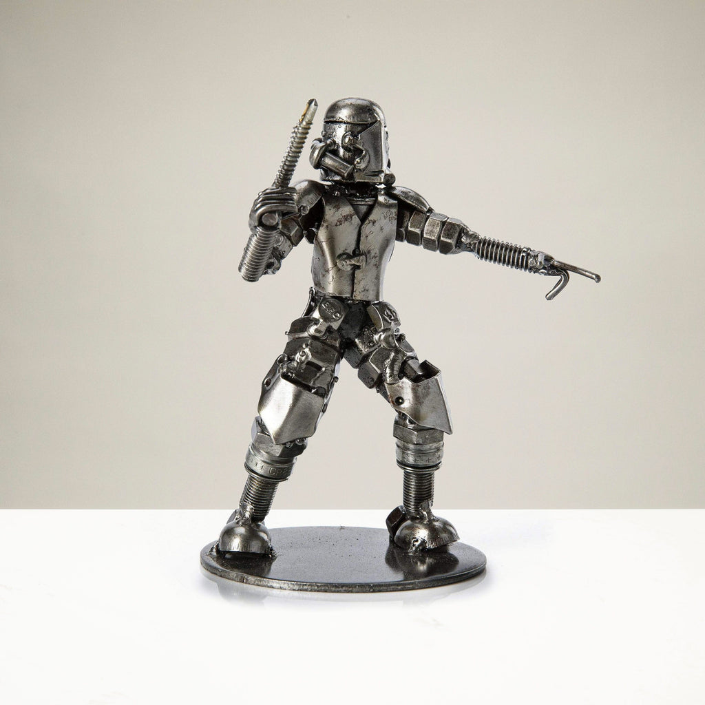 Kalifano Recycled Metal Art Storm Trooper Pointing Inspired Recycled Metal Sculpture RMS-250STP-N